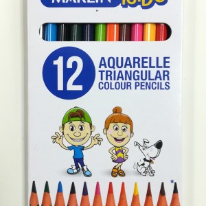 Marlin Kids Aquarelle Triangular Colour Pencils 12’s + Brush Marlin Kids Aquarelle Triangular Colour Pencils 12’s + Brush