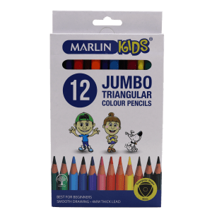 Marlin Kids Tri Jumbo Triangular Colour Pencils 12’s Marlin Kids Tri Jumbo Triangular Colour Pencils 12’s