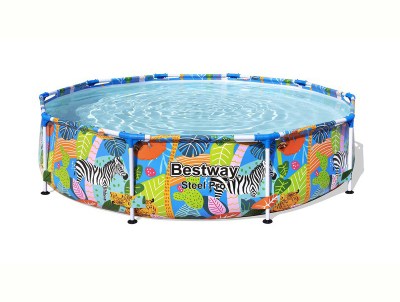 Bestway 3.05m x 66cmSteel Pro Frame Pool – WILD PRINT Bestway 3.05m x 66cmSteel Pro Frame Pool – WILD PRINT