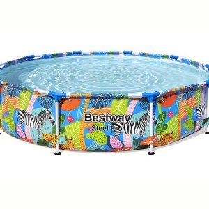 Bestway 3.05m x 66cmSteel Pro Frame Pool – WILD PRINT Bestway 3.05m x 66cmSteel Pro Frame Pool – WILD PRINT