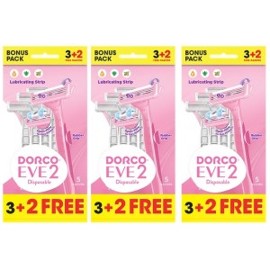 Dorco – Eve 2 Razors – Disposable (Bulk Pack of 3 – Totaling 15 Pieces) Dorco – Eve 2 Razors – Disposable (Bulk Pack of 3 – Totaling 15 Pieces)
