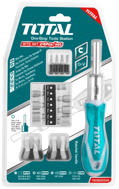 Total Tools 24 Pcs ratchet screwdriver set Total Tools 24 Pcs ratchet screwdriver set
