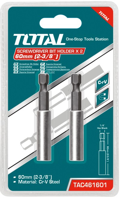 Total Tools Screwdriver Bit Holder 2Pcs Set 60mm (3 Sets) Total Tools Screwdriver Bit Holder 2Pcs Set 60mm (3 Sets)