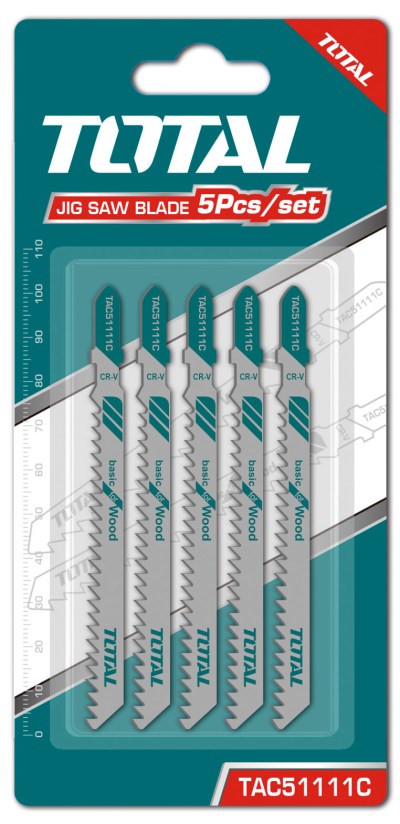 Total Tools Jig Saw Blades For Wood 5Pcs 8TPI (5 Sets) Total Tools Jig Saw Blades For Wood 5Pcs 8TPI (5 Sets)