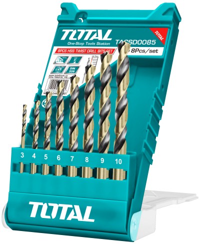 Total Tools HSS Twist Drill Bits Set 8Pcs (2 Sets) Total Tools HSS Twist Drill Bits Set 8Pcs (2 Sets)