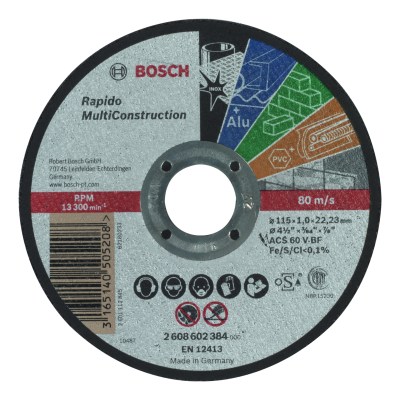 Rapido Straight Cutting Disc Multi Construction ACS 60 V BF, 115, 1,0 Rapido Straight Cutting Disc Multi Construction ACS 60 V BF, 115, 1,0