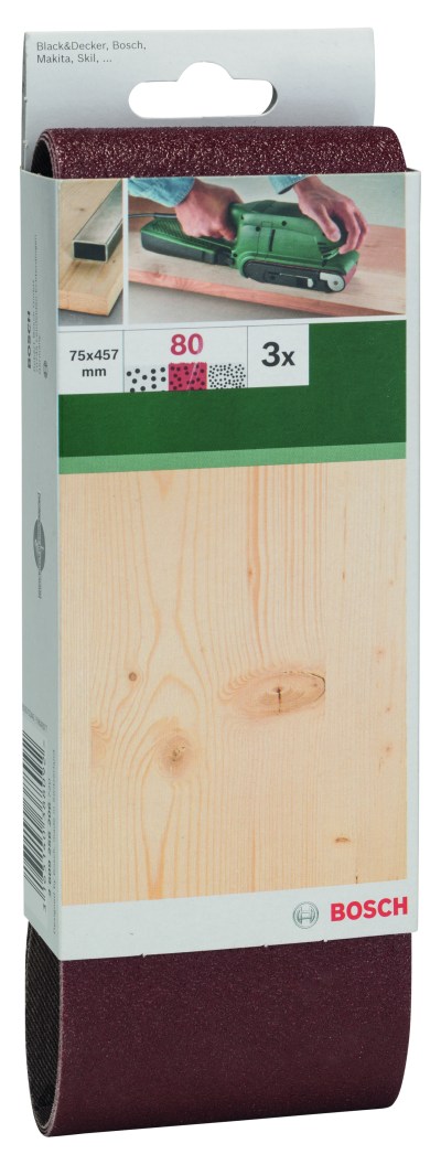 Sanding Bel Red Quality for Belt Sanders, 75 X 457mm, 80, 3 Piece Sanding Bel Red Quality for Belt Sanders, 75 X 457mm, 80, 3 Piece