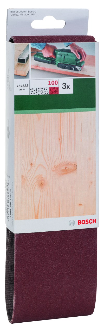 Sanding Bel Red Quality for Belt Sanders, 75 X 533mm, 100, 3 Piece Sanding Bel Red Quality for Belt Sanders, 75 X 533mm, 100, 3 Piece