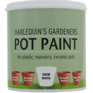 Harlequin – Pot Paint For Plastic, Masonry and Ceramic Pots – 1 Litre – Snow White Harlequin – Pot Paint For Plastic, Masonry and Ceramic Pots – 1 Litre – Snow White