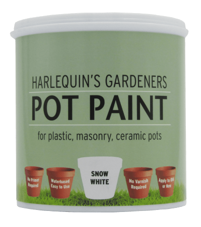 Harlequin – Pot Paint For Plastic, Masonry and Ceramic Pots – 1 Litre – Snow White Harlequin – Pot Paint For Plastic, Masonry and Ceramic Pots – 1 Litre – Snow White