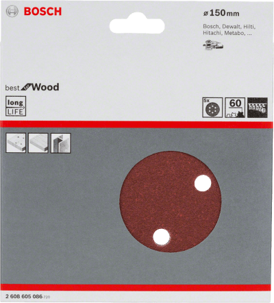 Best Wood+Paint random orbital sanders 150 mm 60 6 holes 5 Piece Best Wood+Paint random orbital sanders 150 mm 60 6 holes 5 Piece