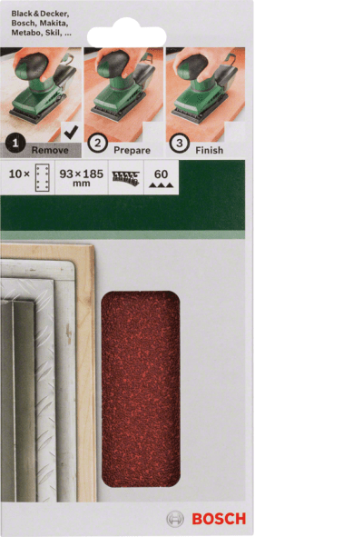 For Orbital Sanders 93 X 185 Mm 60 10 Piece 8 Hole Hook and Loop For Orbital Sanders 93 X 185 Mm 60 10 Piece 8 Hole Hook and Loop