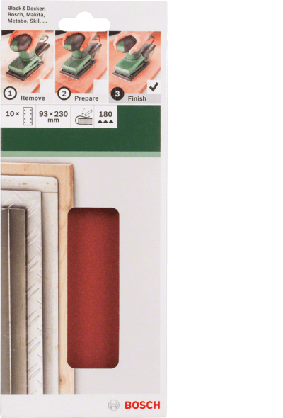 For orbital sanders 93 x 230 mm 180 10 Piece,8 hole clip on For orbital sanders 93 x 230 mm 180 10 Piece,8 hole clip on