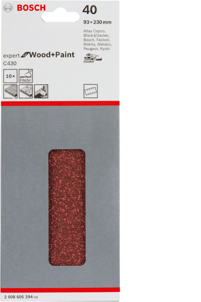 Expert for Wood for orbital sanders 93 x 230 mm 40 8 holes 10 Piece Expert for Wood for orbital sanders 93 x 230 mm 40 8 holes 10 Piece