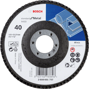 Flap disc Standard for Metal 115 mm 22,23 mm 40 straight Flap disc Standard for Metal 115 mm 22,23 mm 40 straight