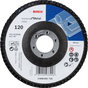 Flap disc Standard for Metal 115 mm 22.23 mm 120 straight Flap disc Standard for Metal 115 mm 22.23 mm 120 straight