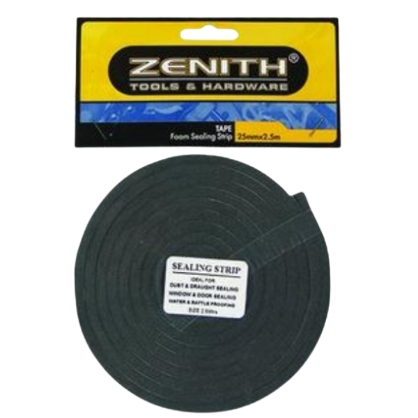Zenith – Foam Tape Sealing Strip – (25mm x 2.5m) Zenith – Foam Tape Sealing Strip – (25mm x 2.5m)