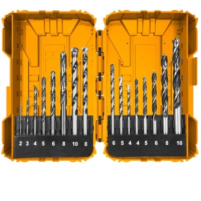 Ingco – Metal, Concrete and Wood Drill Bit Set – (16 Pieces) Ingco – Metal, Concrete and Wood Drill Bit Set – (16 Pieces)