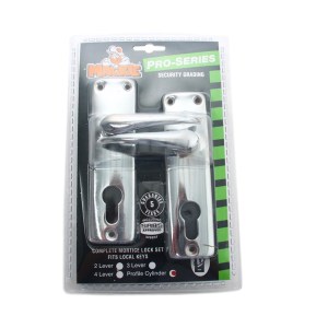 Mackie Chrome Plated Mortice Lockset with 2 Lever Heavy Duty Handles Mackie Chrome Plated Mortice Lockset with 2 Lever Heavy Duty Handles