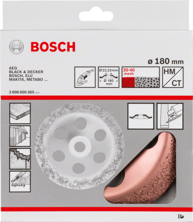 Tungsten carbide grinding head 180 x 22,23 mm, coarse, angled Tungsten carbide grinding head 180 x 22,23 mm, coarse, angled