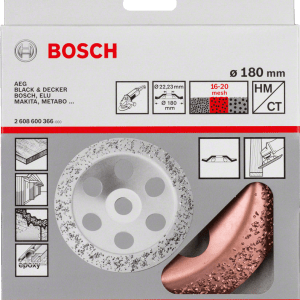 Tungsten carbide grinding head 180 x 22,23 mm, medium, angled Tungsten carbide grinding head 180 x 22,23 mm, medium, angled