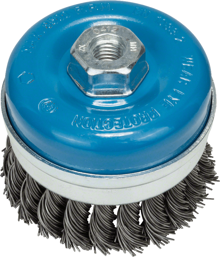 Wire cup brush 90 mm, 0,8 mm, M14 angle grinder, knotted wire Wire cup brush 90 mm, 0,8 mm, M14 angle grinder, knotted wire