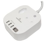 Smartsocket Compact USB Power Charging Hub With 3 Pin Socket – White Smartsocket Compact USB Power Charging Hub With 3 Pin Socket – White