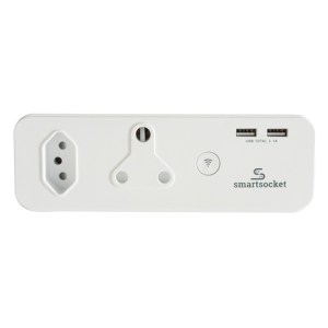 Smartsocket WiFi Power Plug Adapter with 2 USB Ports – White Smartsocket WiFi Power Plug Adapter with 2 USB Ports – White