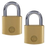 Yale 30mm Brass padlock pack2 Yale 30mm Brass padlock pack2