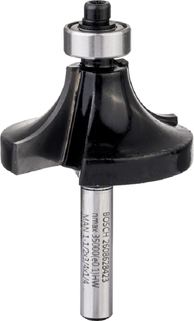 Rounding over bits 1/4″, R1 12,7 mm, D 38,1 mm, L 18,6 mm, G 60 mm Rounding over bits 1/4″, R1 12,7 mm, D 38,1 mm, L 18,6 mm, G 60 mm