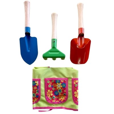Qualitools – Garden Tool Kit Set including Apron (Kiddies) – 4 Pieces Qualitools – Garden Tool Kit Set including Apron (Kiddies) – 4 Pieces