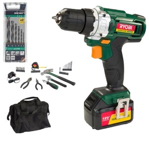 Ryobi – Driver Drill Kit (18V) & Alpen Sprint Master Bits (6Piece) Ryobi – Driver Drill Kit (18V) & Alpen Sprint Master Bits (6Piece)