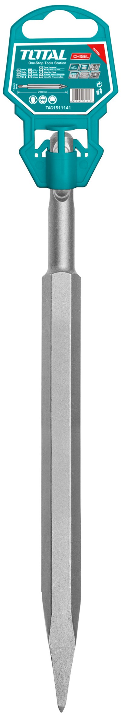 Total Tools SDS Plus Pointed Chisel – 14mm x 250mm Total Tools SDS Plus Pointed Chisel – 14mm x 250mm