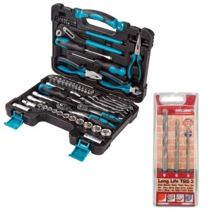 Bort – DIY Hand Tool Set (66 Piece) & Alpen Masonry Drill Bits (3 Piece) Bort – DIY Hand Tool Set (66 Piece) & Alpen Masonry Drill Bits (3 Piece)