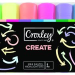 Croxley Mini Pastel Highlighters 6 Pack Croxley Mini Pastel Highlighters 6 Pack