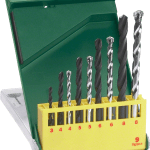 9 Piece Drill Set, HSS-R Metal Ø 3/4/5/6/7/8 – Masonary Ø 4/5/6/8 mm 9 Piece Drill Set, HSS-R Metal Ø 3/4/5/6/7/8 – Masonary Ø 4/5/6/8 mm