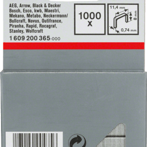 Staple, Type 53 11,4 X 0,74 X 8 mm, 1000 Piece Staple, Type 53 11,4 X 0,74 X 8 mm, 1000 Piece