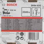 Nails For GSK64 63G 1,6 mm, 63 mm, Galvanised, 2500 Piece Nails For GSK64 63G 1,6 mm, 63 mm, Galvanised, 2500 Piece