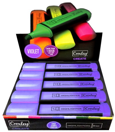 Croxley Highlighters Violet Box of 10 Croxley Highlighters Violet Box of 10