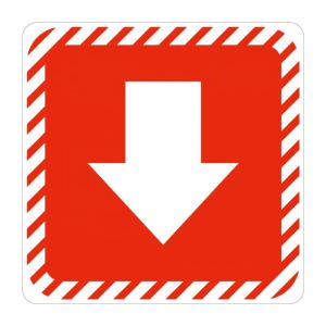 Parrot Products: Red Arrow Safety Sign on White ACP 15cm*15cm Parrot Products: Red Arrow Safety Sign on White ACP 15cm*15cm