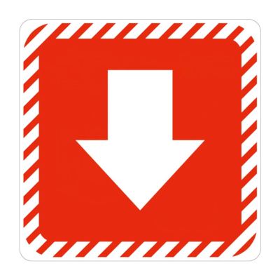 Parrot Products: Red Arrow Safety Sign on White ACP 15cm*15cm Parrot Products: Red Arrow Safety Sign on White ACP 15cm*15cm