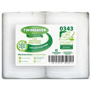 Twinsaver – Paper Towel / Centrefeed Paper Towel (1Ply) – Pack of 4 Twinsaver – Paper Towel / Centrefeed Paper Towel (1Ply) – Pack of 4