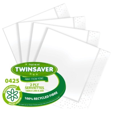 Twinsaver – Serviettes (2PLY) – 1000 Sheets Twinsaver – Serviettes (2PLY) – 1000 Sheets