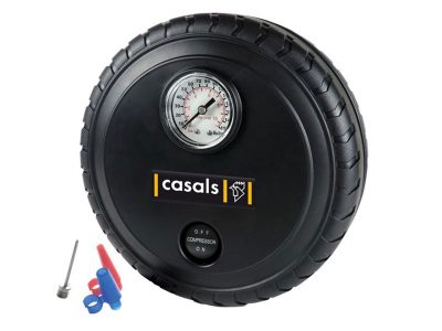 Casals – Tyre Inflator/ Air Compressor With Pressure Gauge Plastic Black Casals – Tyre Inflator/ Air Compressor With Pressure Gauge Plastic Black