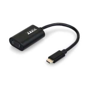 Port Connect 15cm Type-C to VGA Adapter – Black Port Connect 15cm Type-C to VGA Adapter – Black