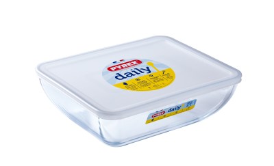 Pyrex Daily Rect Dish with plastic lid 25x20cm – 2.25lt Pyrex Daily Rect Dish with plastic lid 25x20cm – 2.25lt