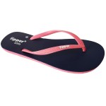 Fipper – Slim Ladies’ Flip Flops / Slippers – Navy with Pink Straps – UK 7 Fipper – Slim Ladies’ Flip Flops / Slippers – Navy with Pink Straps – UK 7