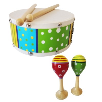 SourceDirect – Wooden Drum, Drumsticks & Maracas Egg Shakers Combo – Green SourceDirect – Wooden Drum, Drumsticks & Maracas Egg Shakers Combo – Green