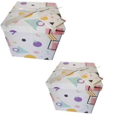 SourceDirect – Pack Of 2 Flat-Pack Gift Boxes – Large (White/Pink) SourceDirect – Pack Of 2 Flat-Pack Gift Boxes – Large (White/Pink)