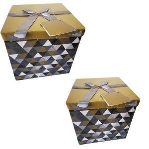 SourceDirect – Pack Of 2 Flat-Pack Gift Boxes – Large (Gold/Grey) SourceDirect – Pack Of 2 Flat-Pack Gift Boxes – Large (Gold/Grey)